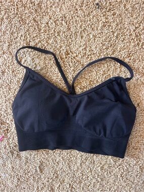 Gymshark Black Seamless Strappy Sports Bra